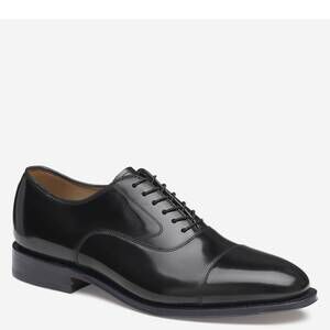 NEW JOHNSTON & MURPHY men's melton cap toe oxfords in black
